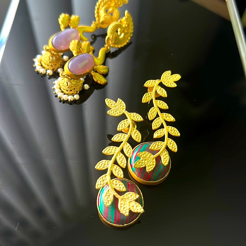 Indian Earrings Two Pairs Gorgeous